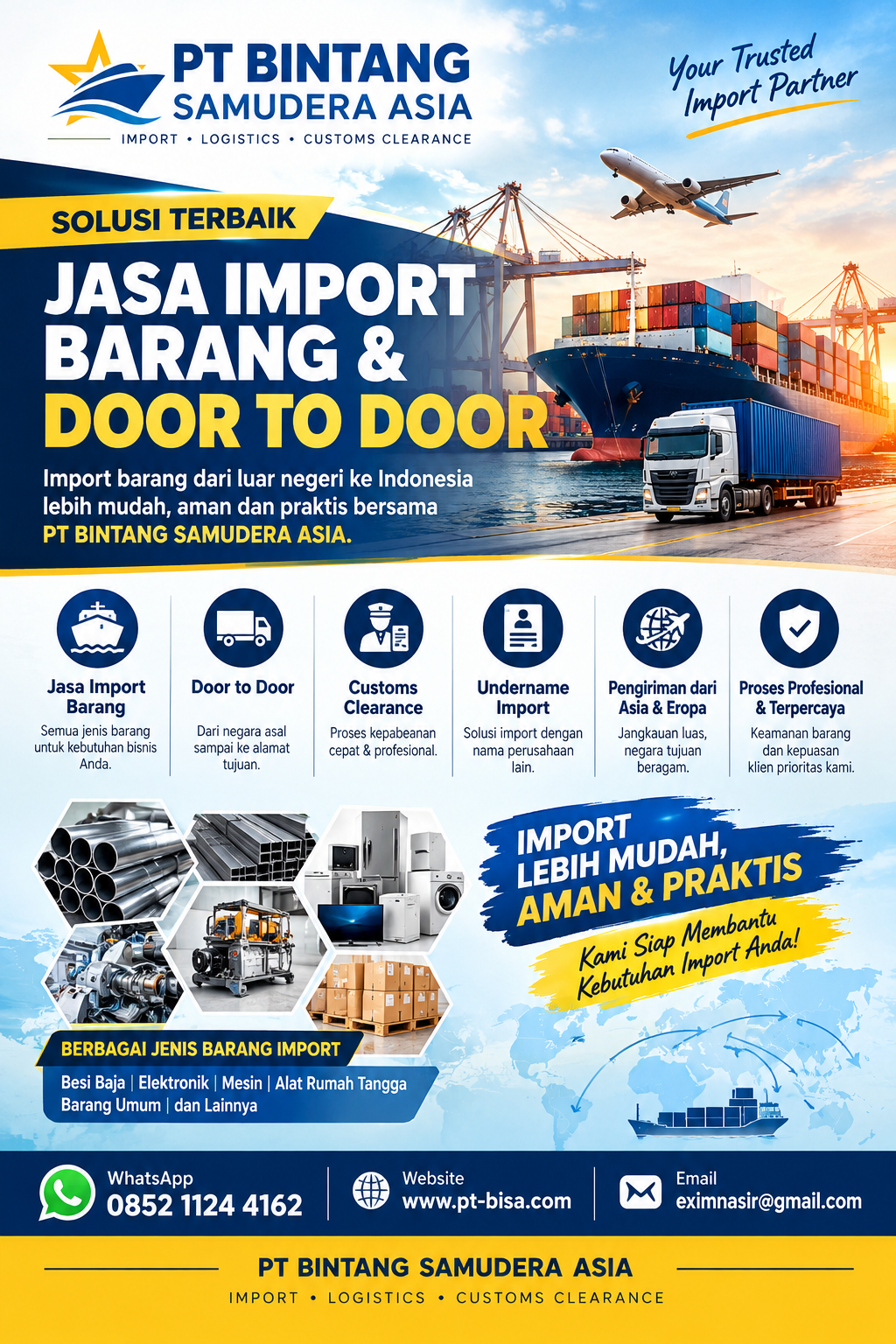 jasa import barang resmi & undername besi baja